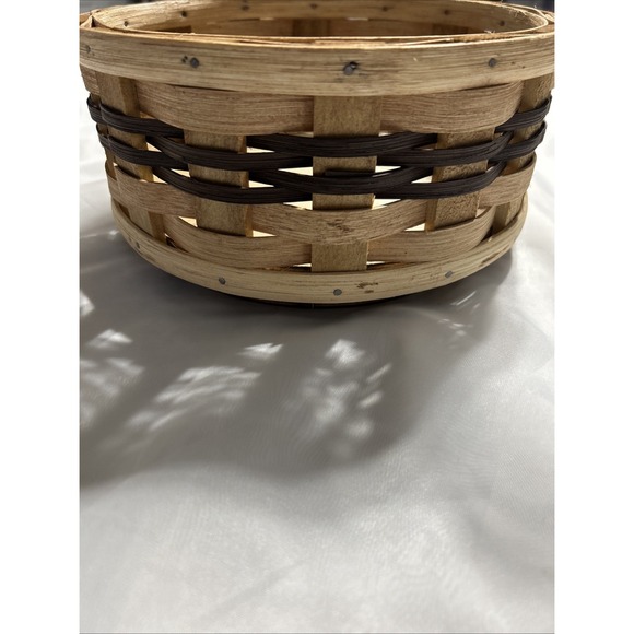 Lazy Susan Amish Handmade Wood Basket Weave Solid Wood Base 9" Diameter - Picture 3 of 7